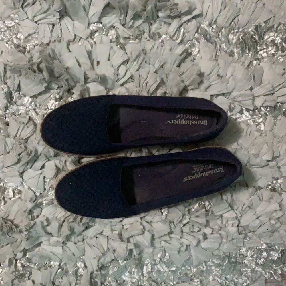 Navy blue canvas wedge
